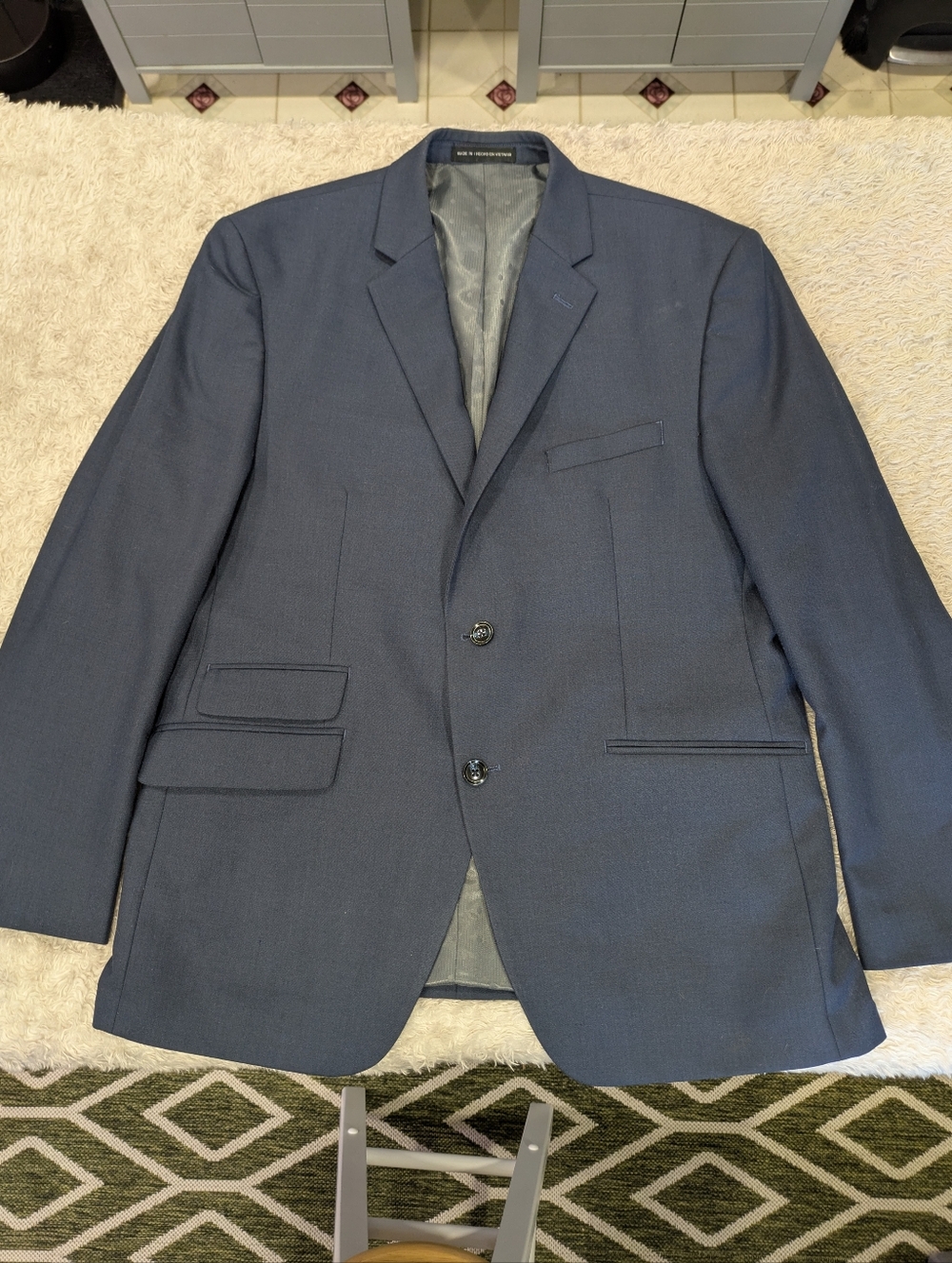Perry Ellis Portfolio Slim Fit Blue Mens Blazer Sz 42 S
